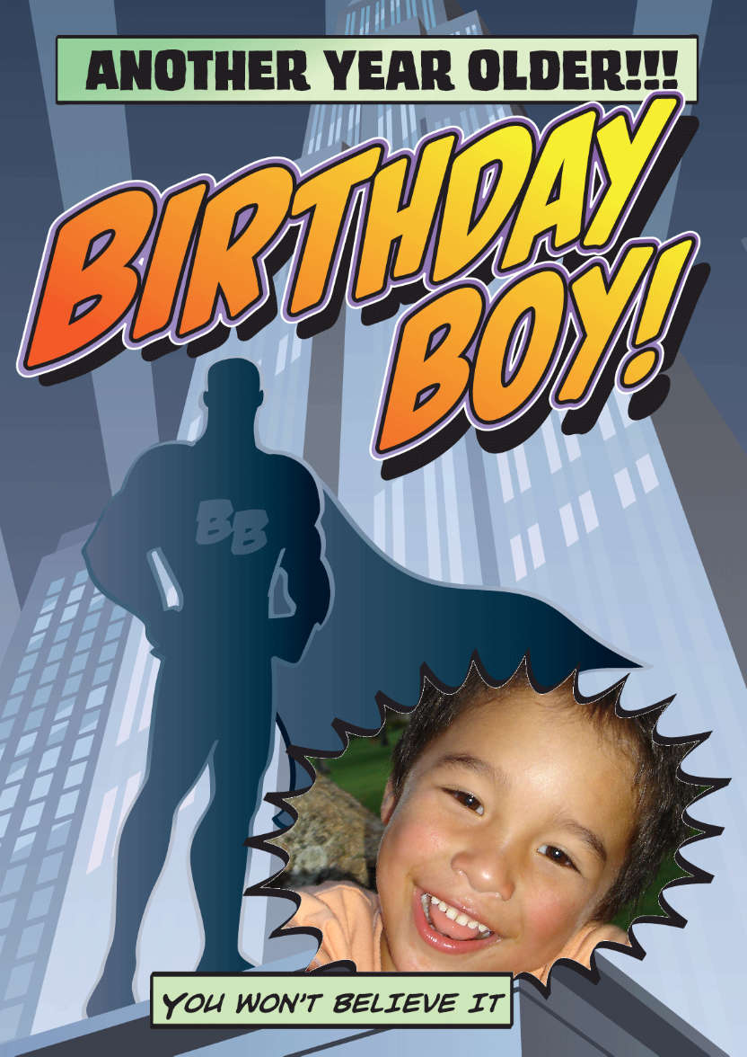 Birthday Boy - card made with Crafty Bob's Card Creator