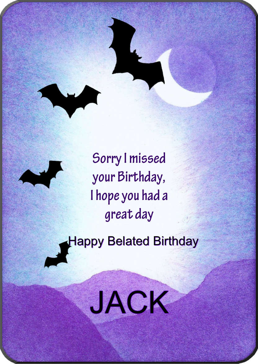 Belated Birthday or Halloween Card - card made with Crafty Bob's Card Creator