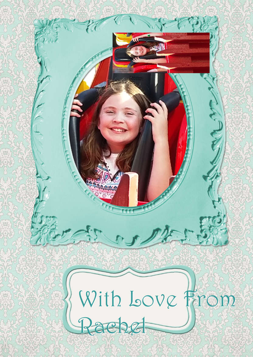 Green Vintage Style Frame Photo Card - card made with Crafty Bob's Card Creator