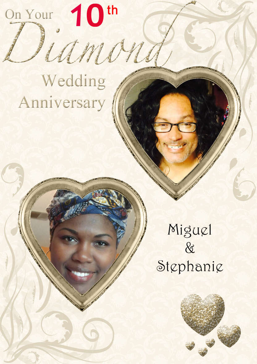 Diamond Wedding Anniversary Hearts Photo Card - card made with Crafty Bob's Card Creator