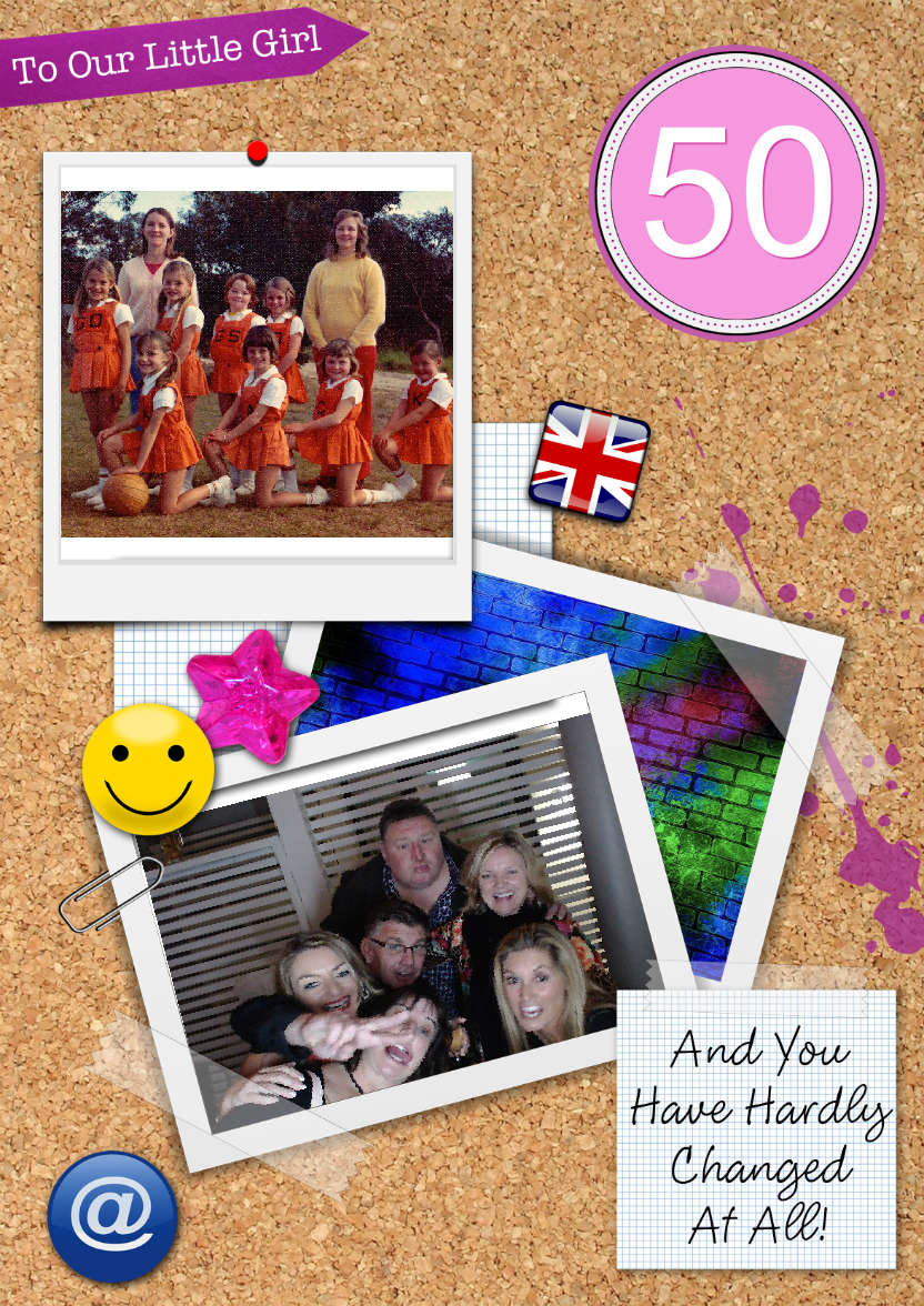 Birthday Noticeboard Photo Card Girl - card made with Crafty Bob's Card Creator