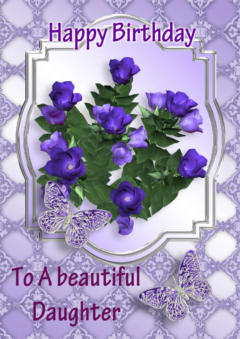 Purple Flowers - card made with Crafty Bob's Card Creator