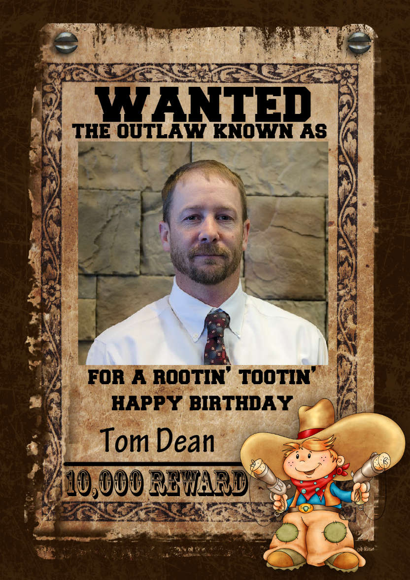 Fun Male Wanted Poster Birthday Card, Photo - card made with Crafty Bob's Card Creator