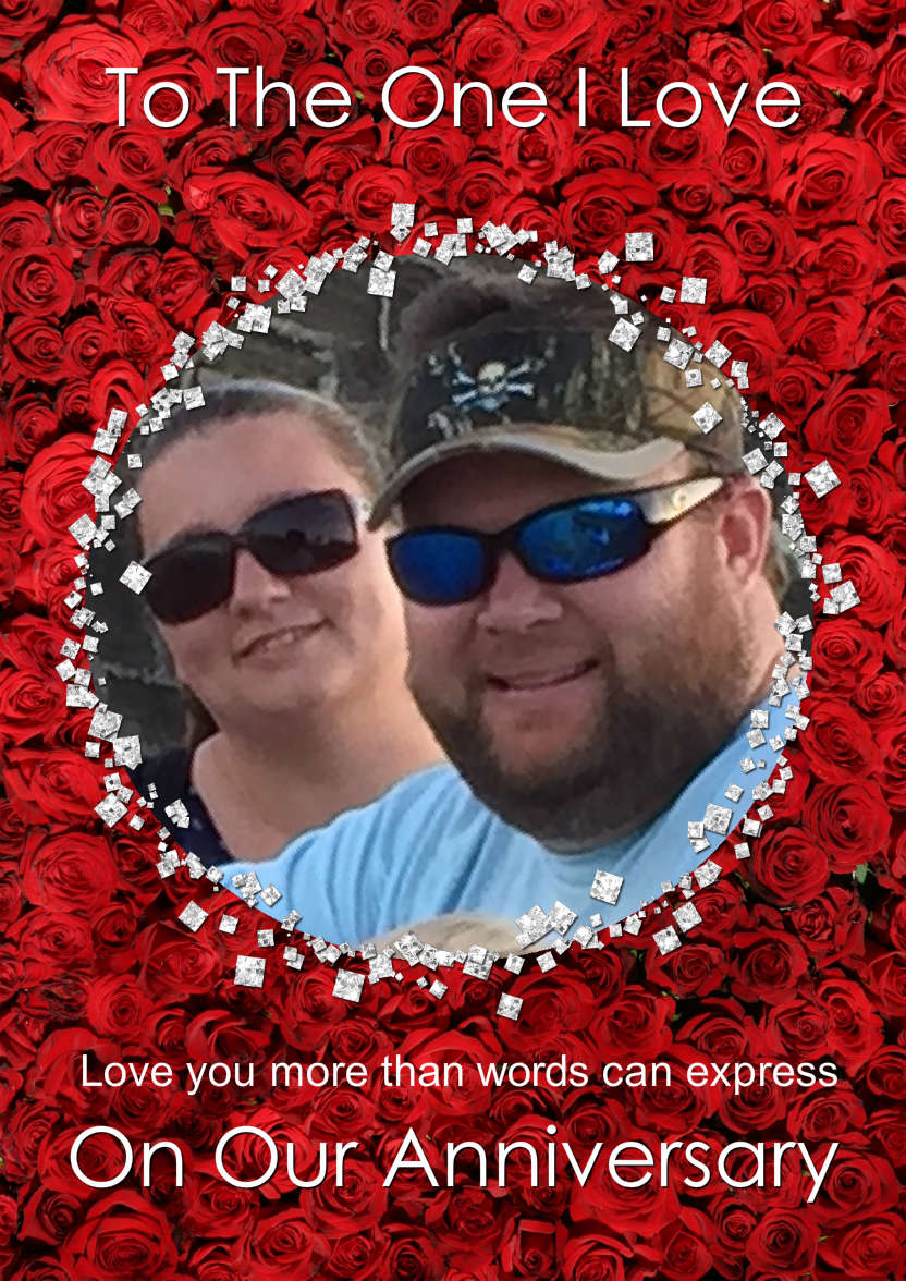 Roses and Diamonds Aperture Card - card made with Crafty Bob's Card Creator