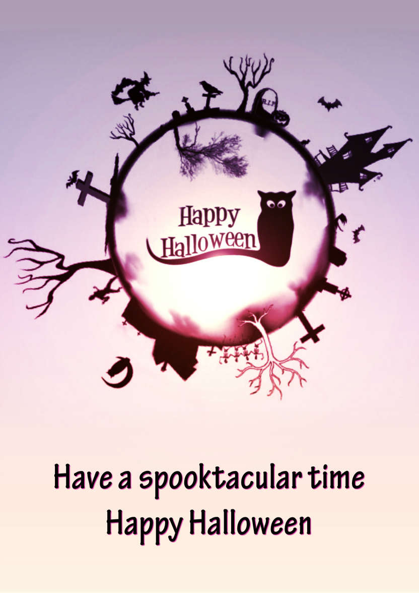 Halloween Globe - card made with Crafty Bob's Card Creator