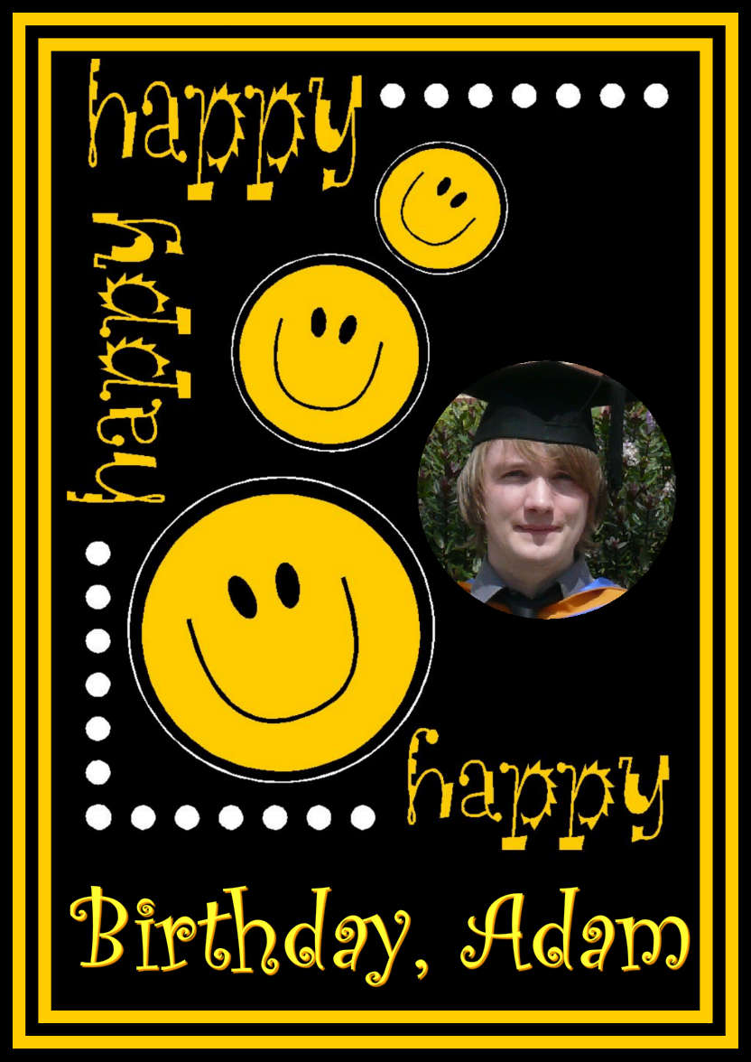 Happy Happy Happy Card Front - card made with Crafty Bob's Card Creator