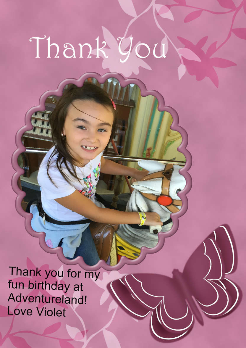 Thank You - Butterfly and Flowers - card made with Crafty Bob's Card Creator
