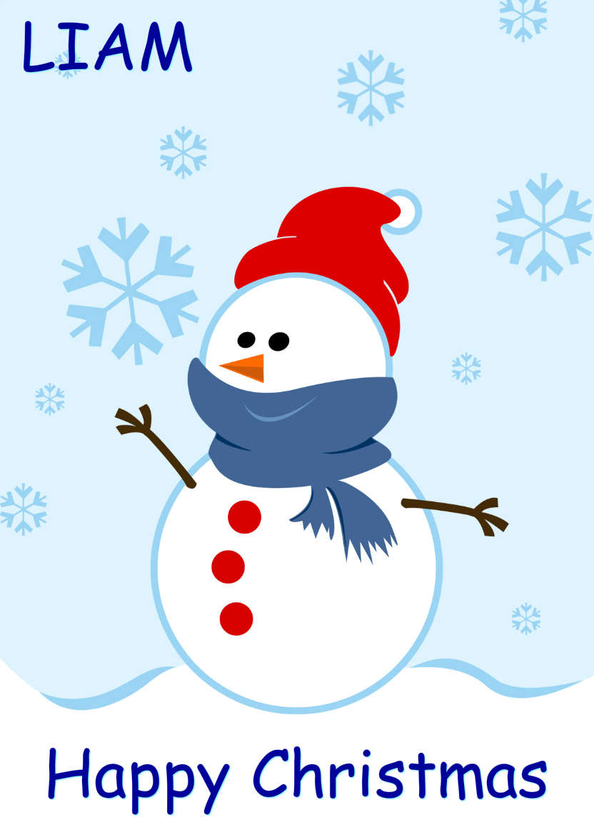 Cute Snowman with Snowflakes - card made with Crafty Bob's Card Creator