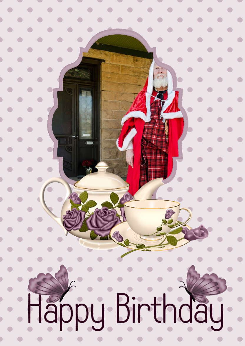 Birthday Tea Time - card made with Crafty Bob's Card Creator