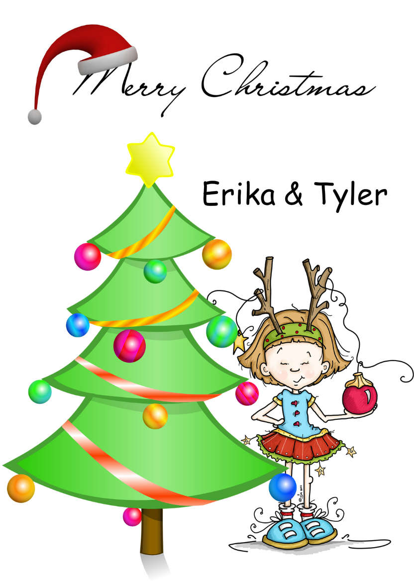 Decorating the Christmas Tree - card made with Crafty Bob's Card Creator