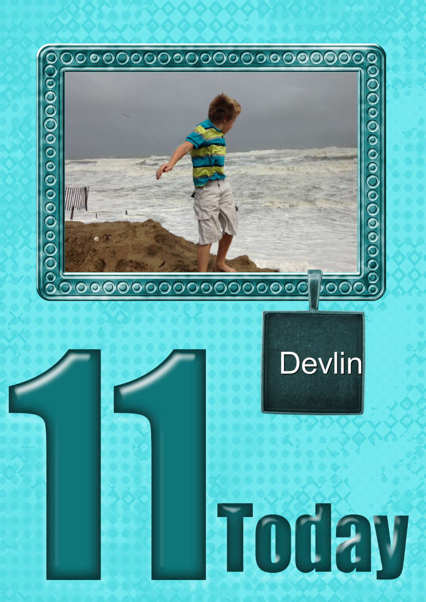 Age 11 Birthday Photo Card Boys - card made with Crafty Bob's Card Creator
