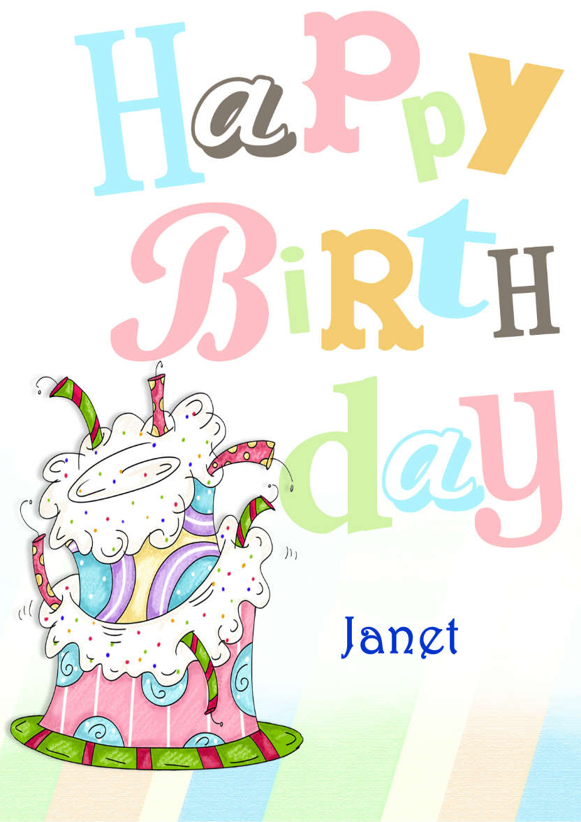 Funky Birthday Cake Card - card made with Crafty Bob's Card Creator