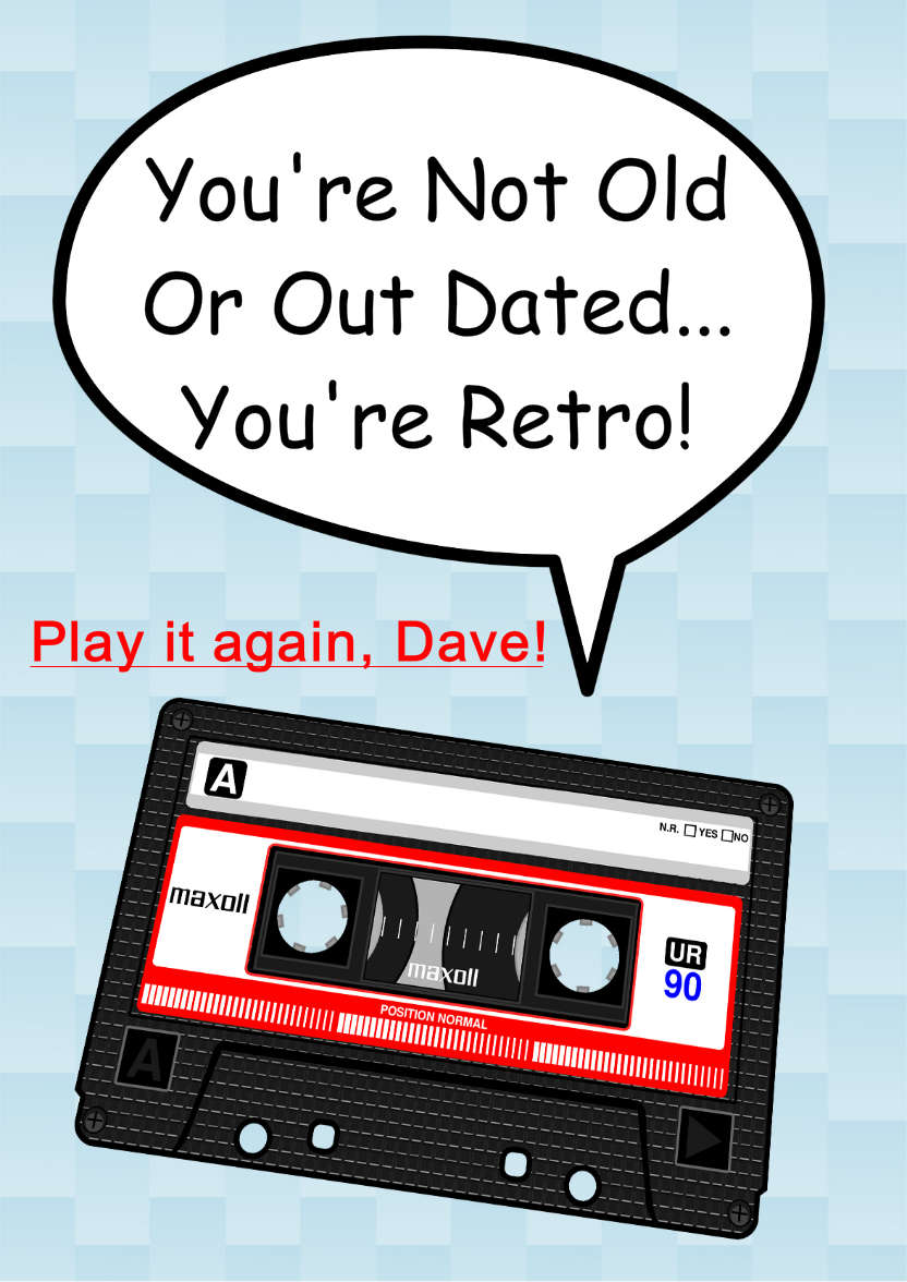Retro Cassette Tape Card - card made with Crafty Bob's Card Creator