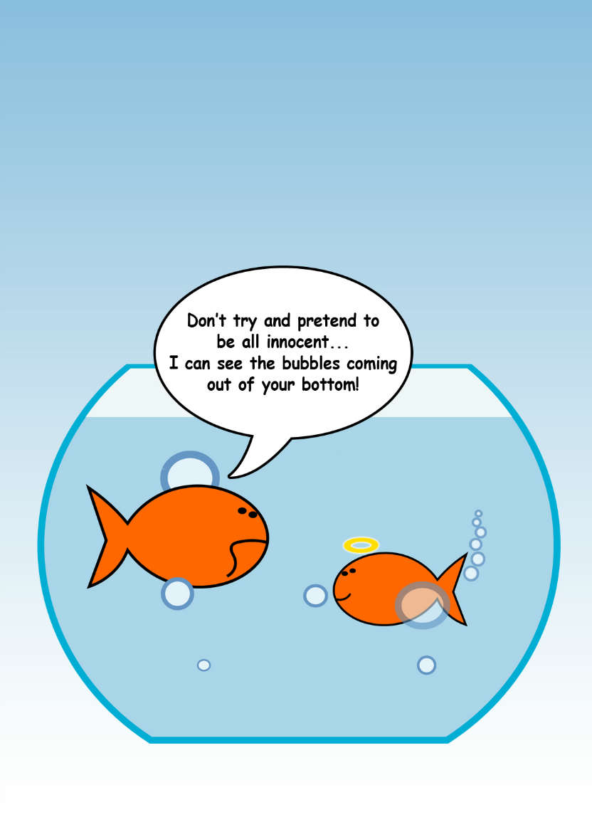 Naughty Goldfish Humorous Card - card made with Crafty Bob's Card Creator