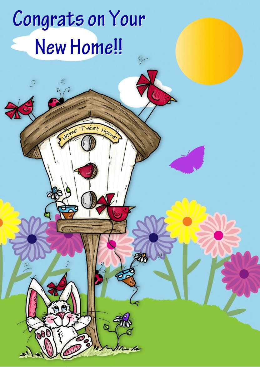 Home Tweet Home New Home Card - card made with Crafty Bob's Card Creator