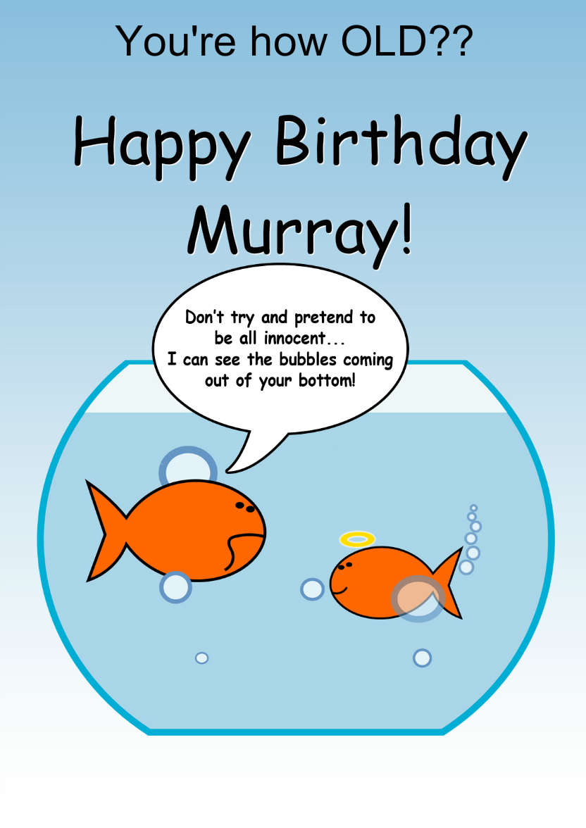 Naughty Goldfish Humorous Card - card made with Crafty Bob's Card Creator