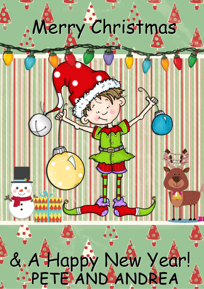 The Helpful Elf Christmas Card - card made with Crafty Bob's Card Creator