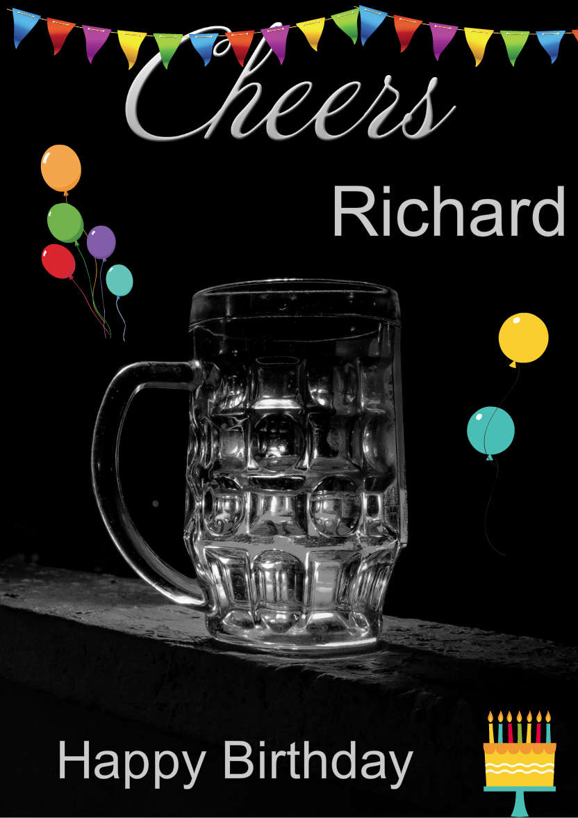 Cheers Male Fathers Day/birthday Card - card made with Crafty Bob's Card Creator