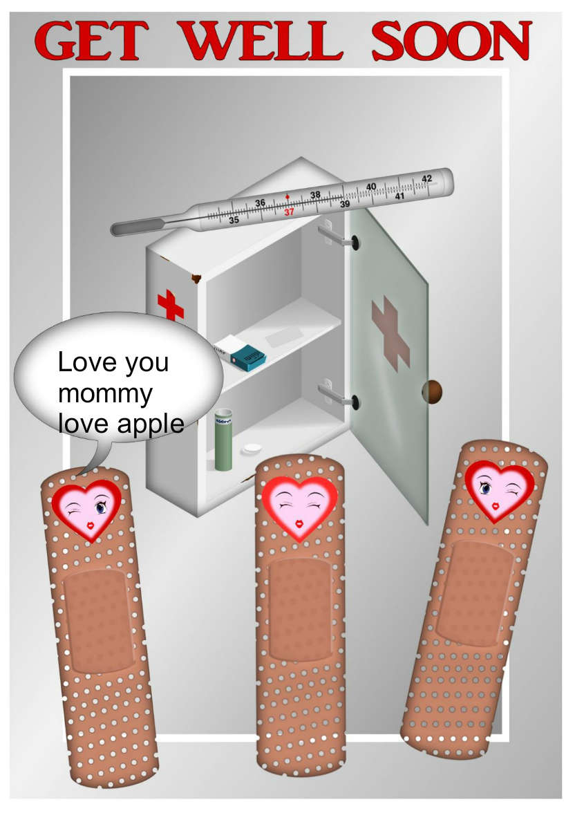 Bandaid -get Well - card made with Crafty Bob's Card Creator