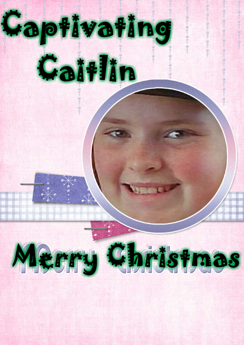 Girly Scrapbook Style Christmas Card - card made with Crafty Bob's Card Creator