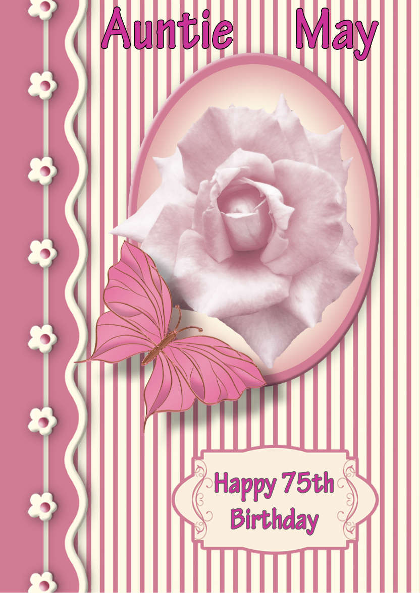 Perfect Pink Rose - card made with Crafty Bob's Card Creator