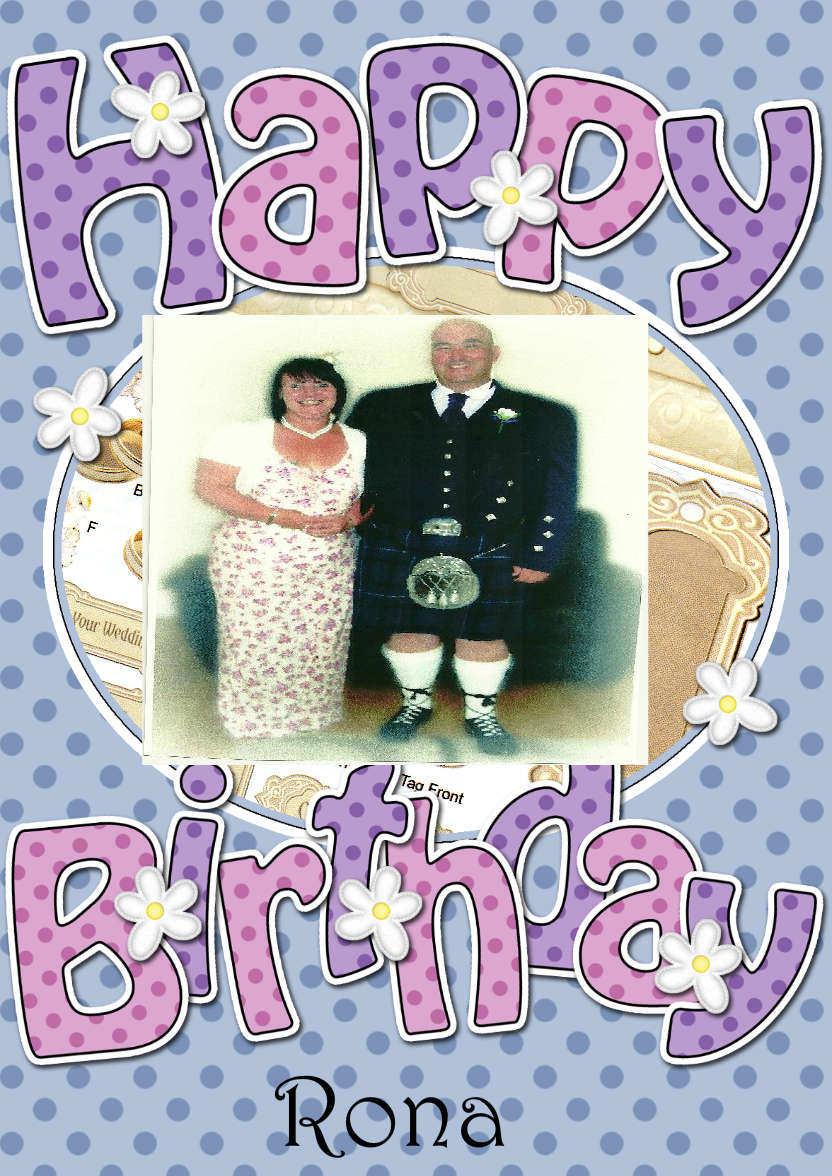 Birthday Dots & Flowers Photo Upload Card - card made with Crafty Bob's Card Creator
