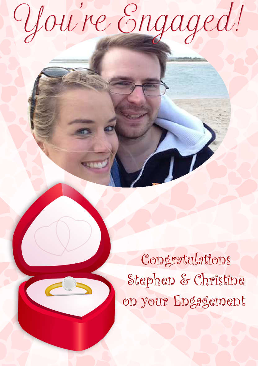 You're Engaged Photo Card - card made with Crafty Bob's Card Creator