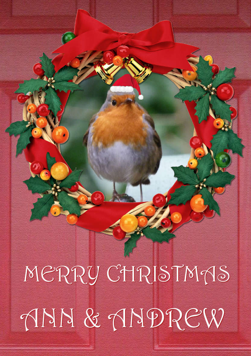 Christmas Door Photo Card - card made with Crafty Bob's Card Creator