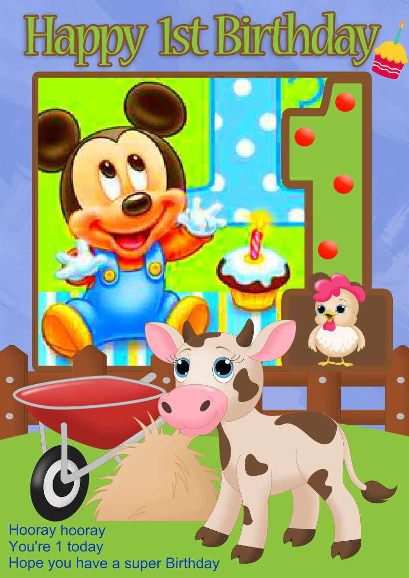 Cow Farm Your Photo Here Greeting Card - card made with Crafty Bob's Card Creator