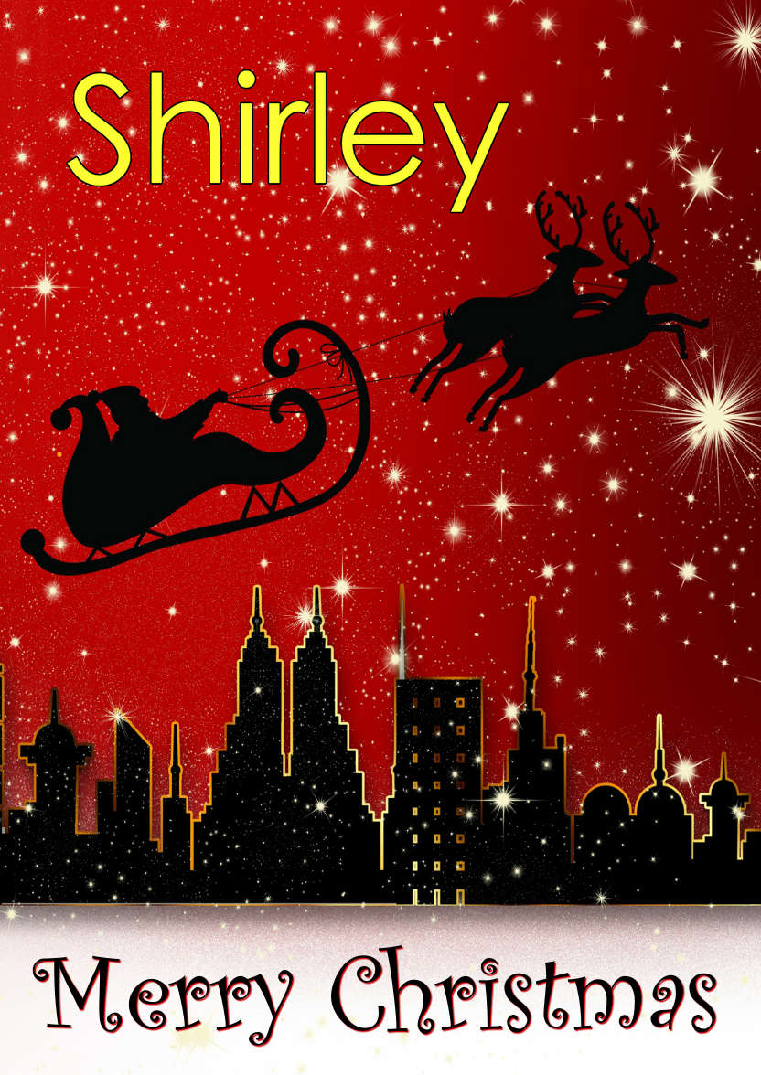 Christmas Silhouette City Scene - card made with Crafty Bob's Card Creator