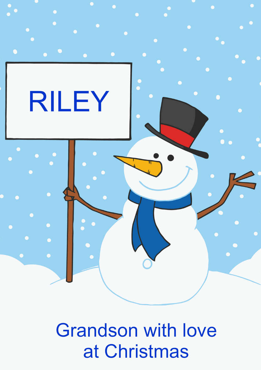 Snowman Holding a Sign - card made with Crafty Bob's Card Creator