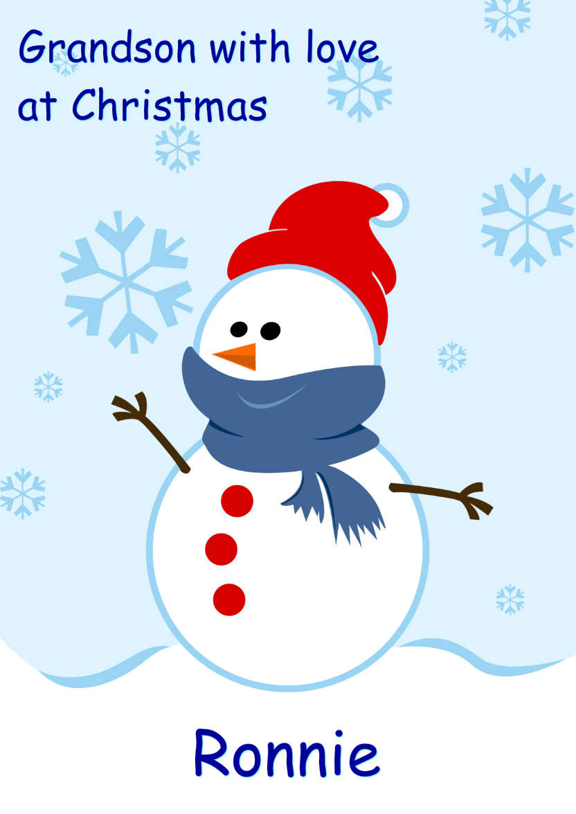 Cute Snowman with Snowflakes - card made with Crafty Bob's Card Creator