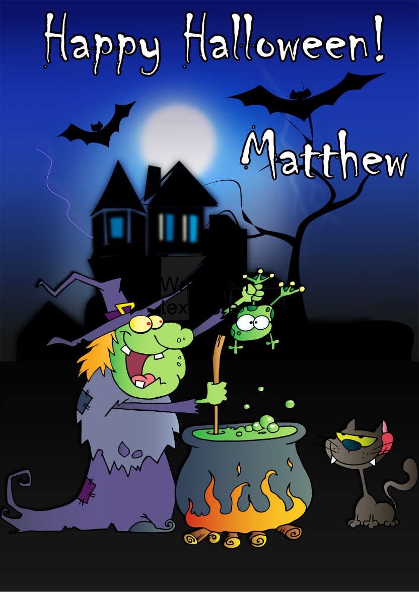 Witch's Cauldron - card made with Crafty Bob's Card Creator