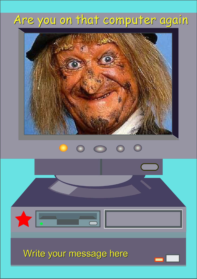 Computer Geek - card made with Crafty Bob's Card Creator