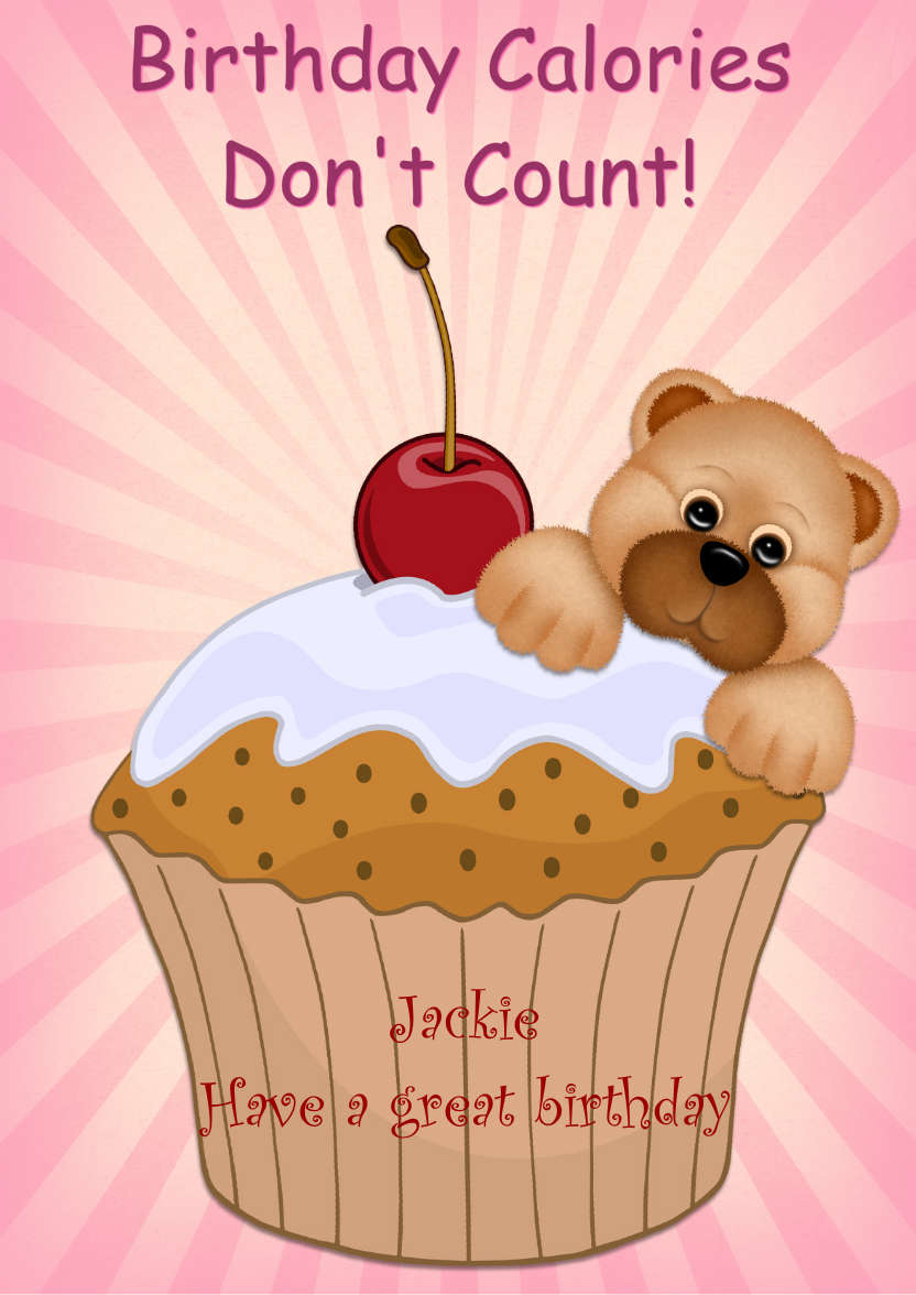 Cupcake Bear - card made with Crafty Bob's Card Creator