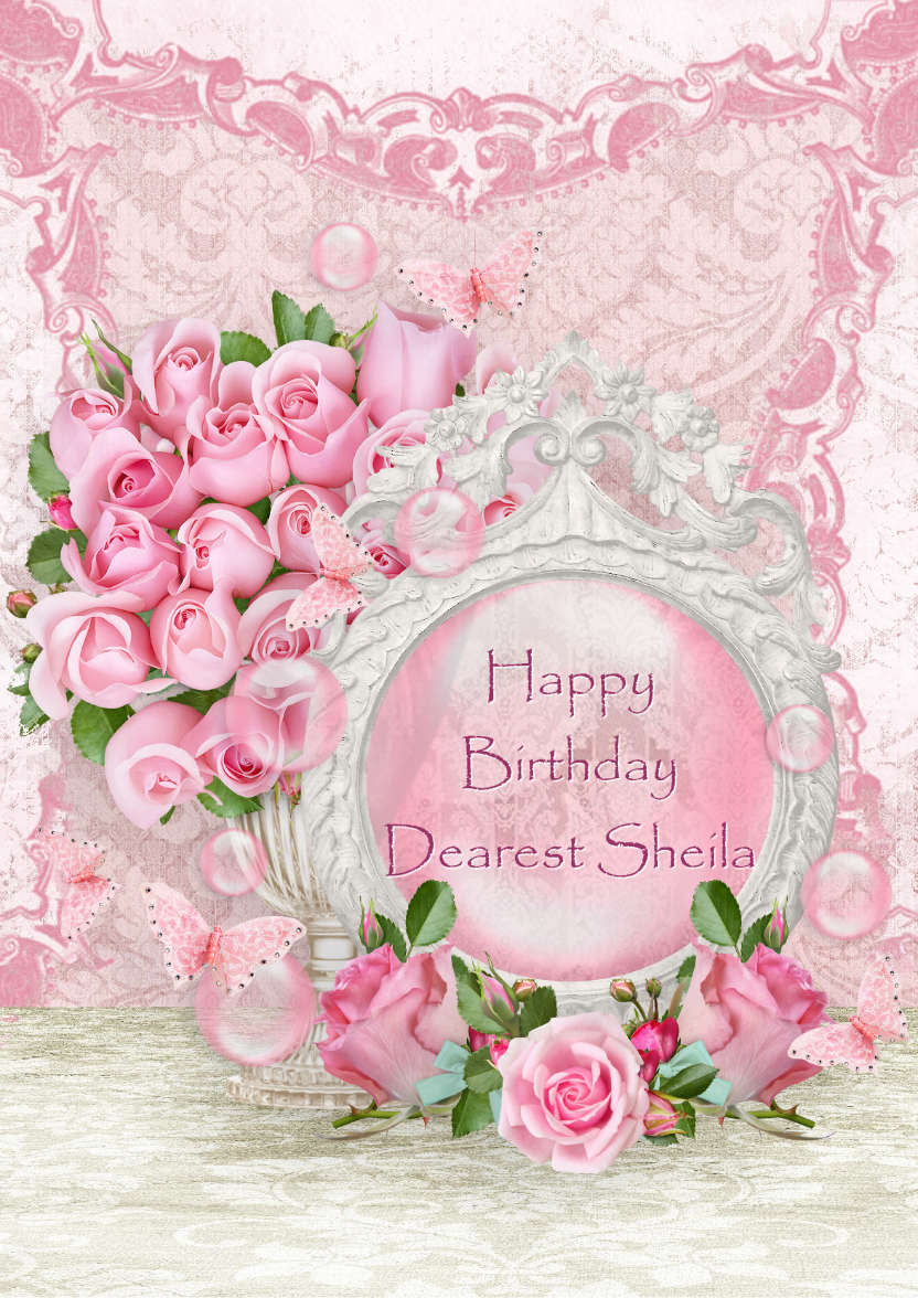 Lace and Roses Card Front - card made with Crafty Bob's Card Creator