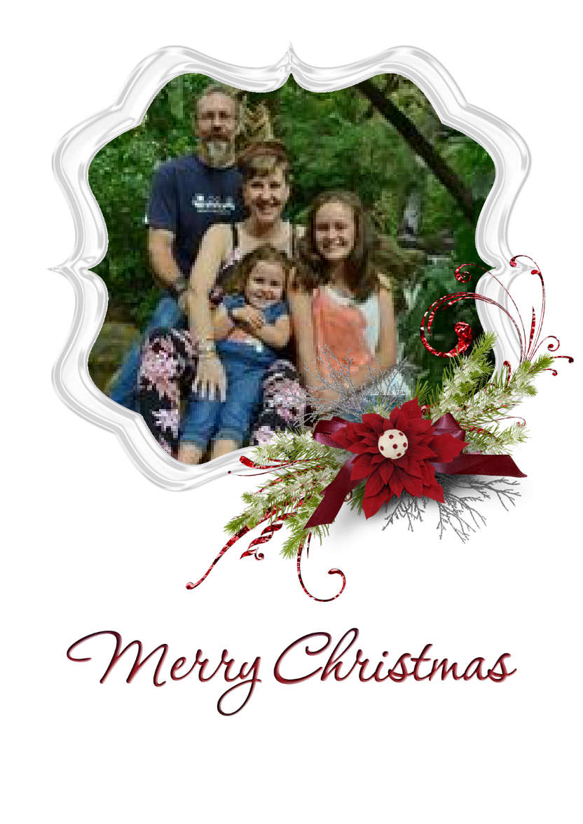 Frosted Poinsettia Frame - card made with Crafty Bob's Card Creator