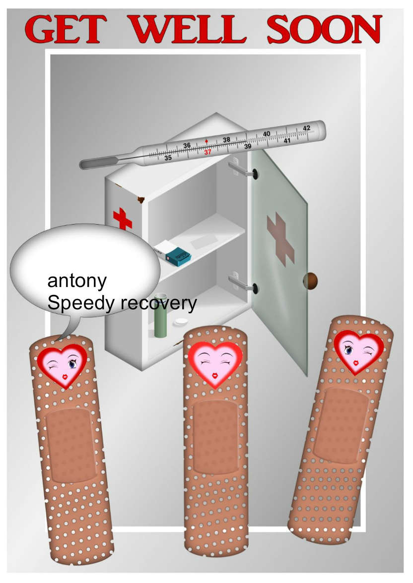 Bandaid -get Well - card made with Crafty Bob's Card Creator