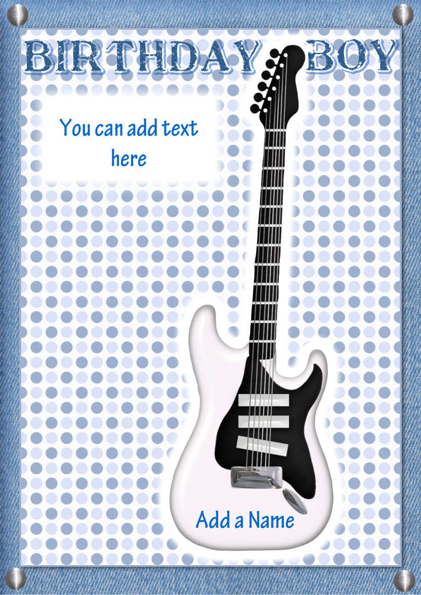 Guitar Fan - card made with Crafty Bob's Card Creator