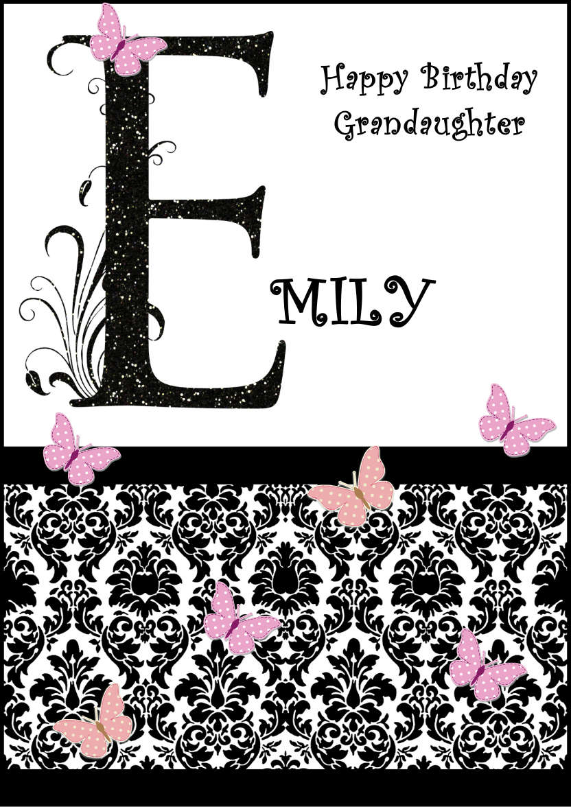 Damask Monogram Letter E Card - card made with Crafty Bob's Card Creator
