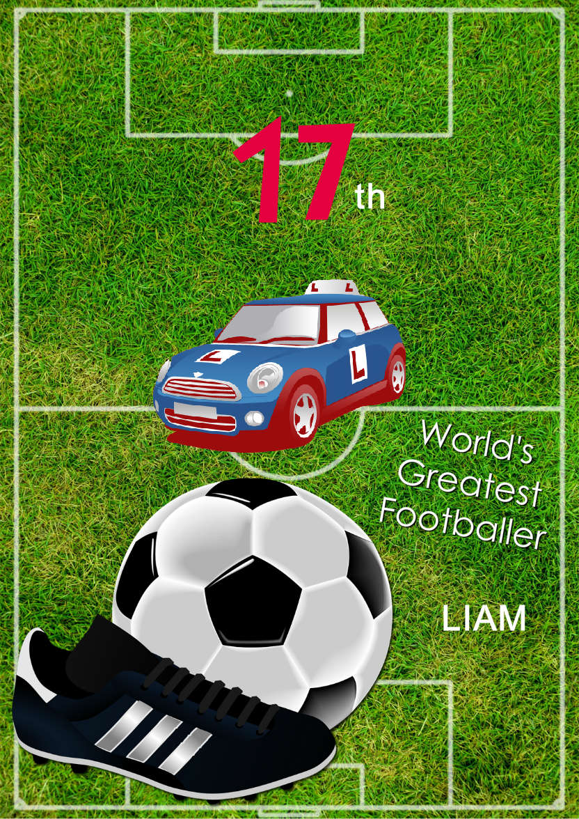 Football Pitch Card - card made with Crafty Bob's Card Creator