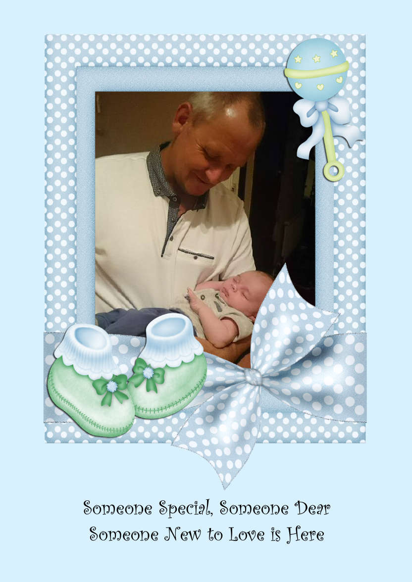 New Baby Boy Aperture Frame Card Front - card made with Crafty Bob's Card Creator