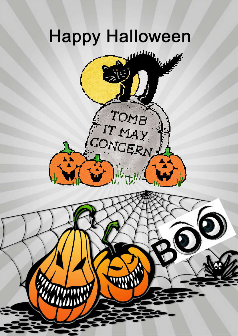 Spooky Pumpkins Halloween Card/invitation - card made with Crafty Bob's Card Creator