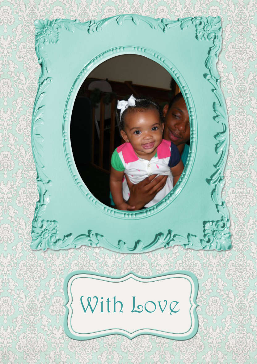Green Vintage Style Frame Photo Card - card made with Crafty Bob's Card Creator
