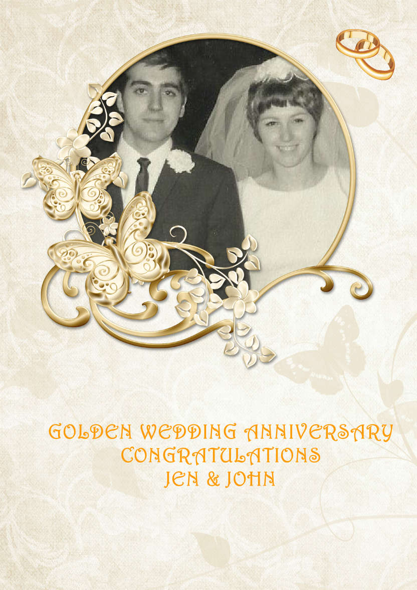 Gold Butterfly Aperture Photo Card - card made with Crafty Bob's Card Creator