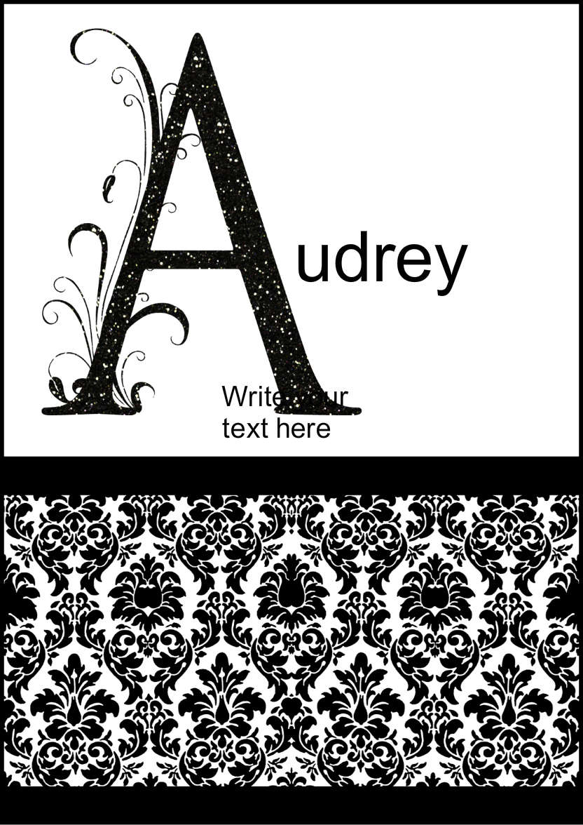 Damask Monogram Letter a Card - card made with Crafty Bob's Card Creator