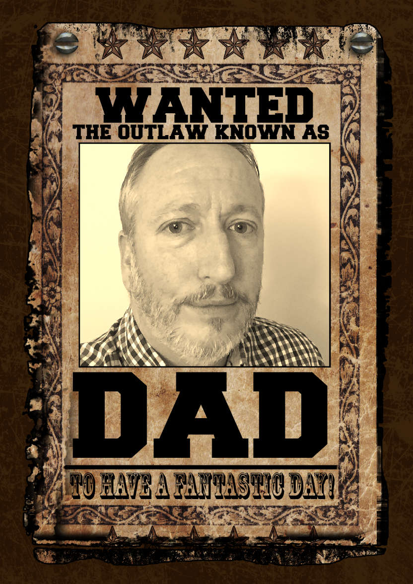 Dad Birthday. Father's Day, Photo Greeting Card - card made with Crafty Bob's Card Creator