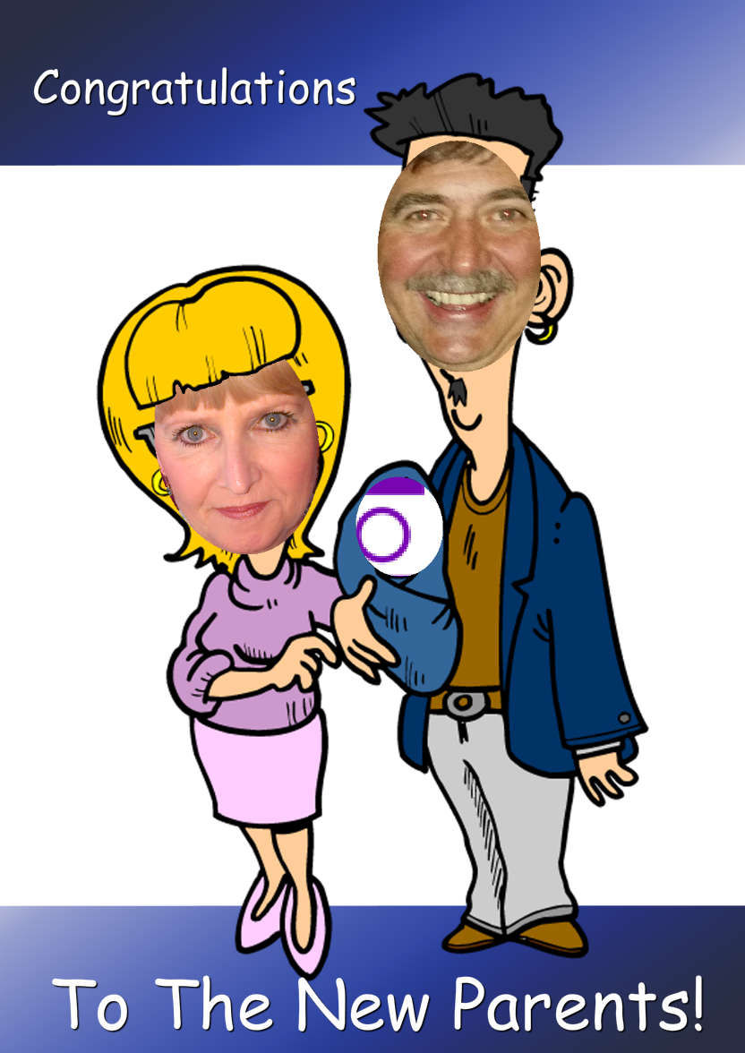 New Parents Multi-aperture Card - card made with Crafty Bob's Card Creator