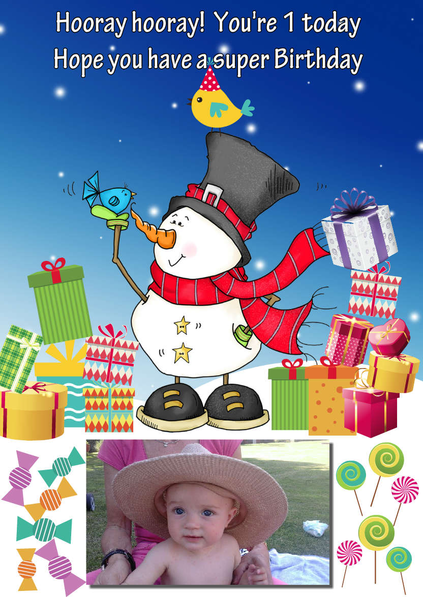A Little Birdie Told Me It's Christmas Card Front - card made with Crafty Bob's Card Creator