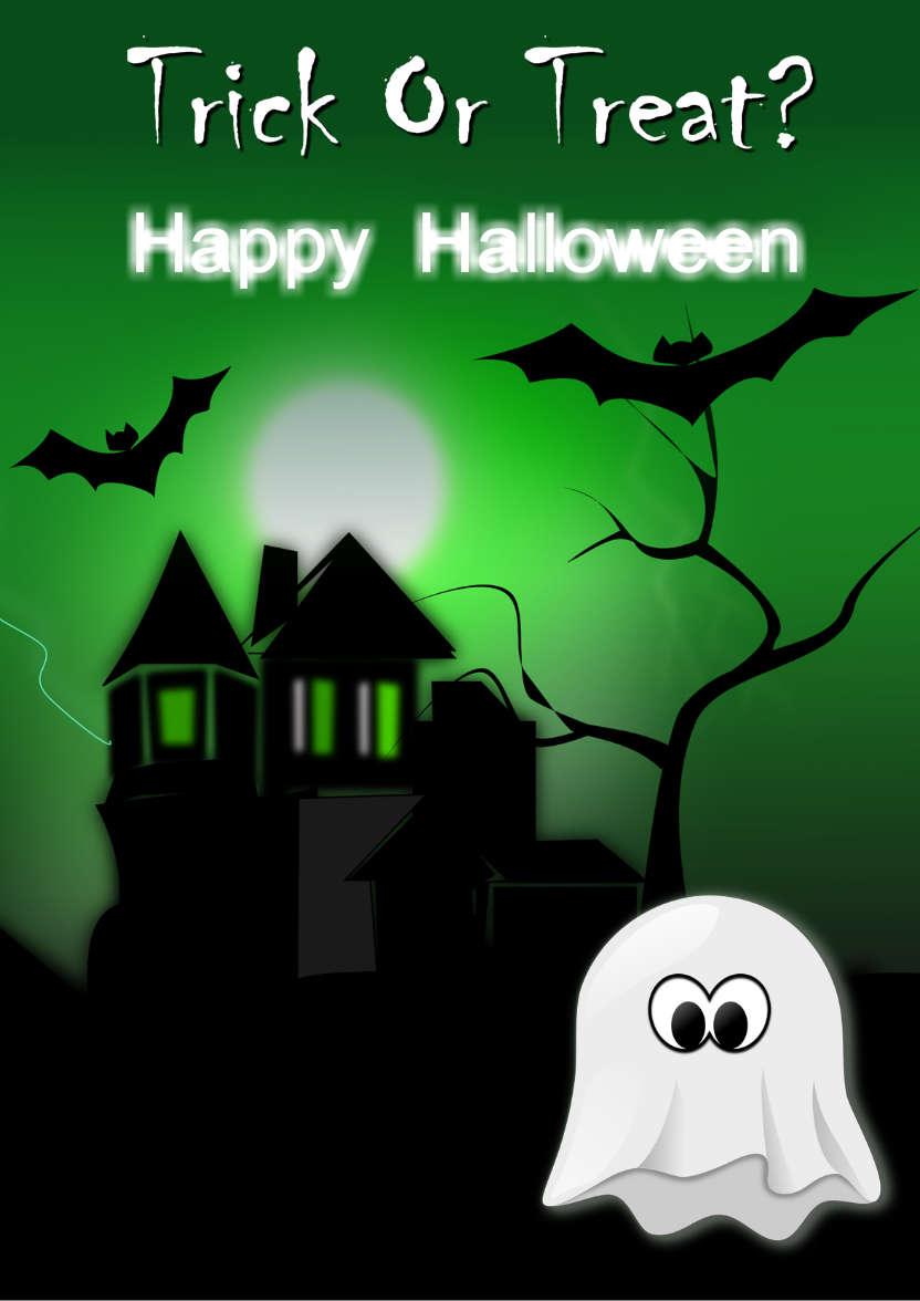 Cute Ghost Halloween Card - card made with Crafty Bob's Card Creator